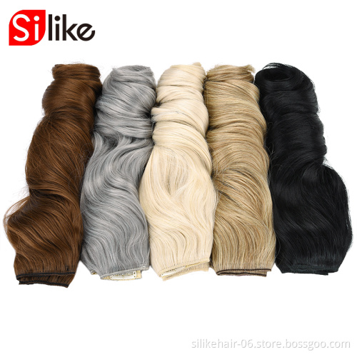 Silike 230g 32 inch Stretched Wavy water curly Heat Resistant Fiber 4 Clips one Piece Clip in curly  Synthetic Hair Extensions